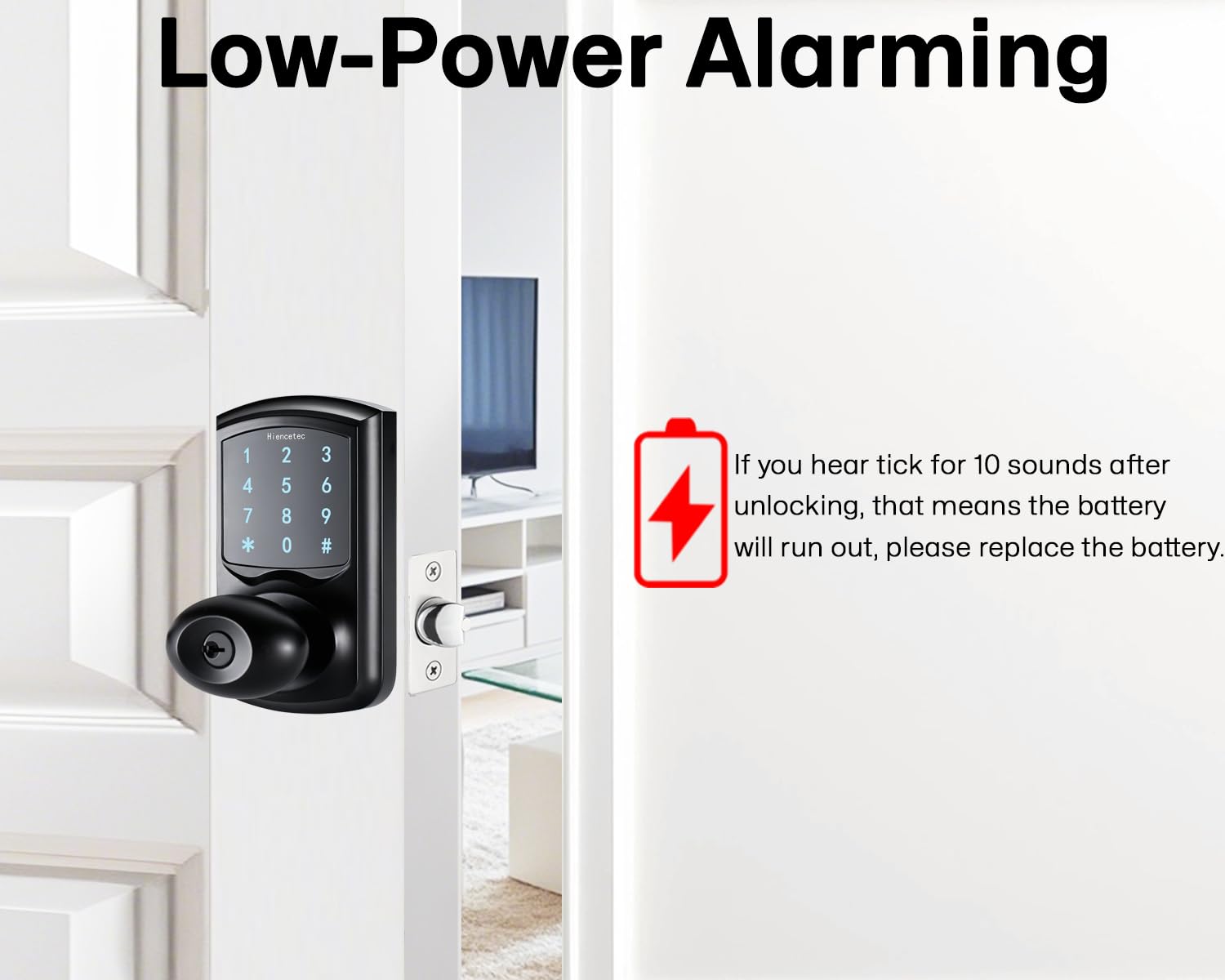 Snapklik.com : Hiencetec Black Touck Pad Door Lock Knob Exterior