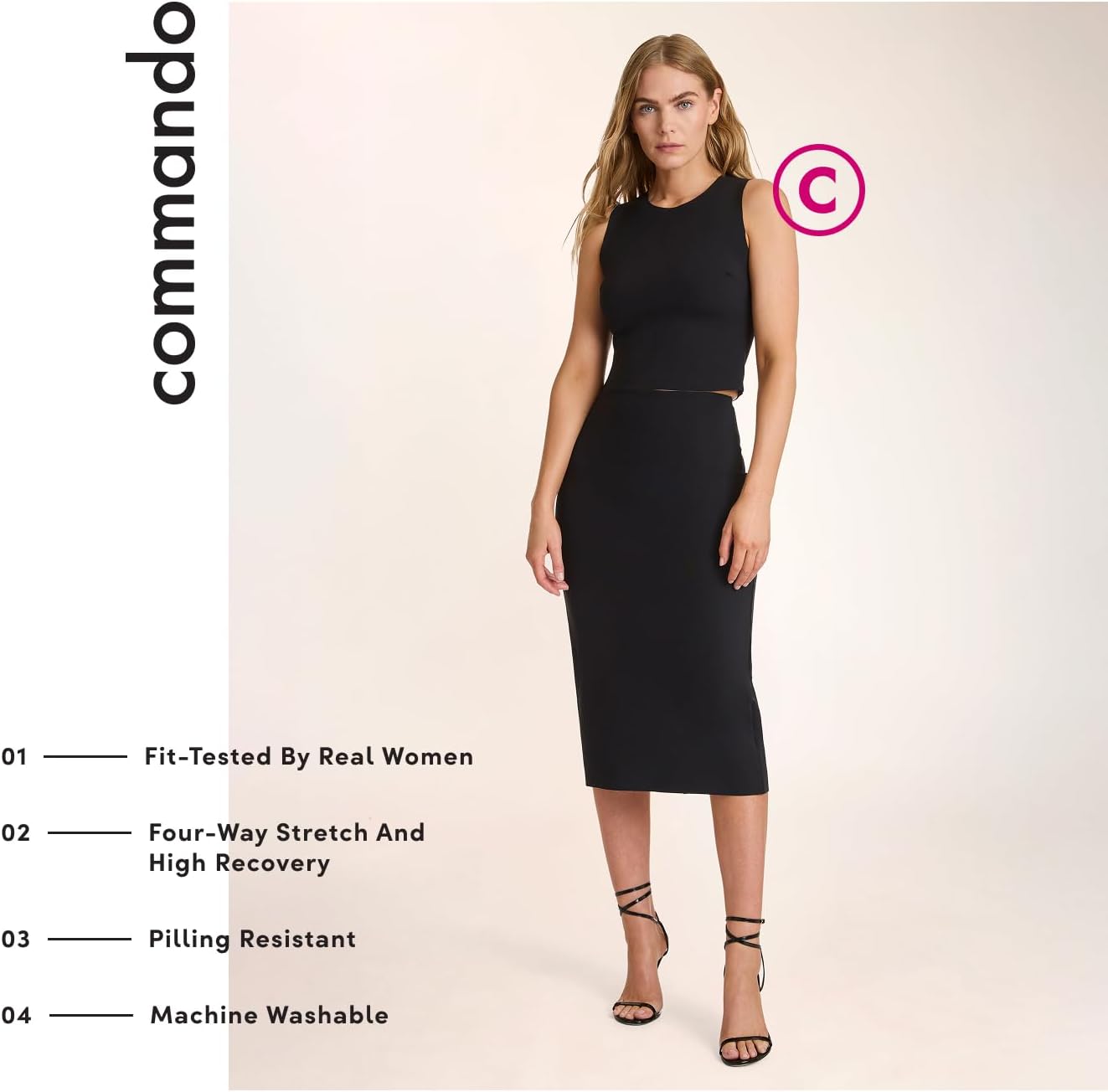 Commando Women's Neoprene CEO Midi Skirt