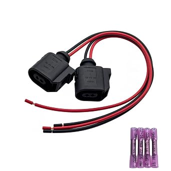 2PCS 6E0 973 702 2 Pin Loom ABS Wheel Speed Sensor Connector Harness Plug | Replaces 6E0973702 8T0 973 702 8T0973702 16 AWG 8 inch Leads
