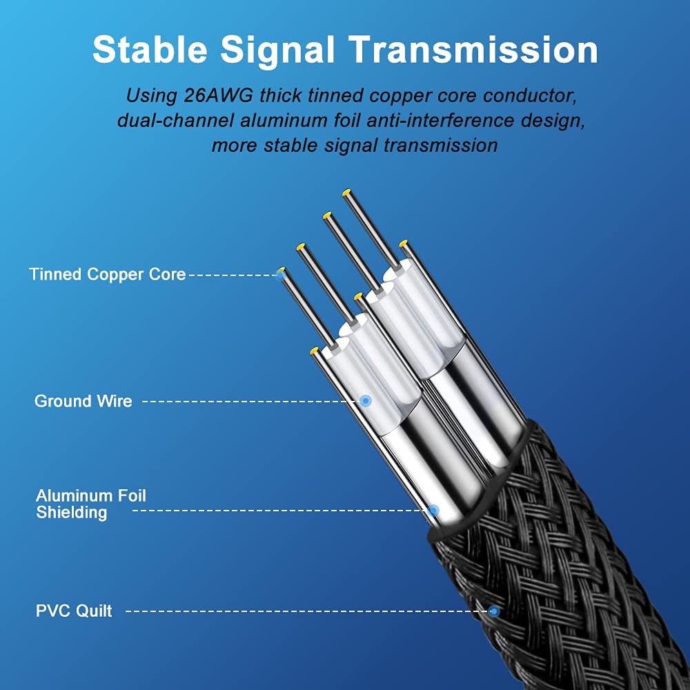 ELECTOP SATA III Cable, 6Gbps Straight HDD SDD Data Cable, SATA 3.0 Nylon Braided with Locking Latch for HDD, SSD, CD Driver, CD Writer(20 Inch, Black,5 Pack)