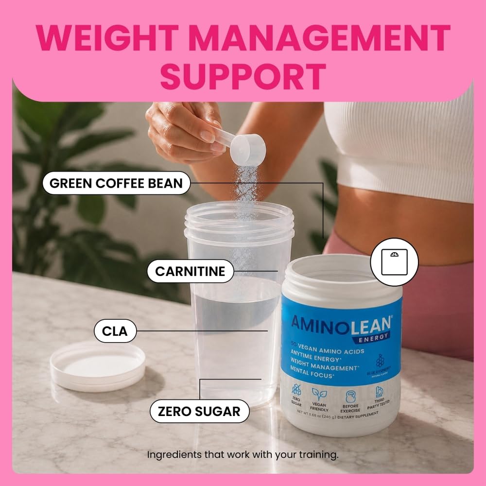 AminoLean Pre Workout Powder - Natural Amino Energy with Vegan Amino Acids — Amazon image 5