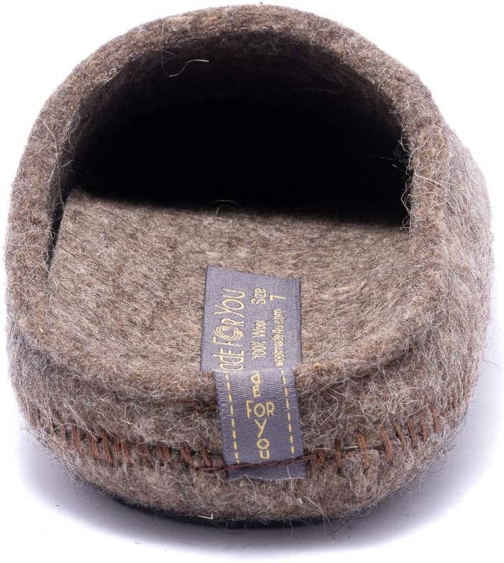 Made For You Women’s Natural Wool Slippers with Arch Support Insole, Hypoallergenic with Non-Slip Rubber Sole - Image 5