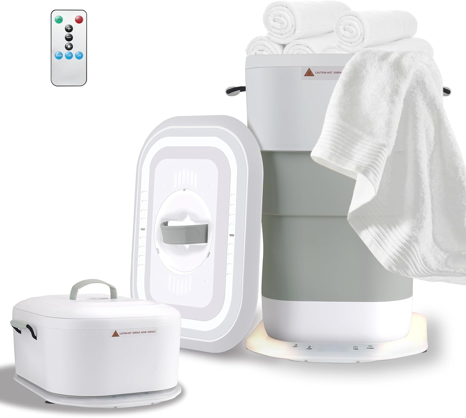 LIONROGE 27L Upgrade Foldable Towel Warmer for Bathroom with Handle- Heated Towel Warmers Bucket with Time Setting, Auto Shut Off,Fits Up to Two 40"X70" Oversized Towels, Bathrobes, Blankets