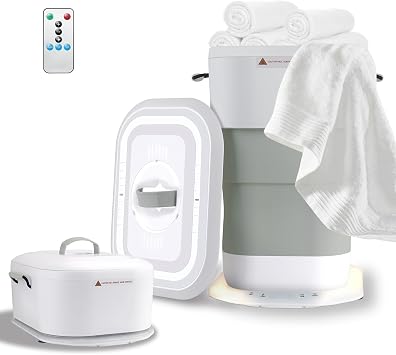 LIONROGE 27L Upgrade Foldable Towel Warmer for Bathroom with Handle- Heated Towel Warmers Bucket with Time Setting, Auto Shut Off,Fits Up to Two 40"X70" Oversized Towels, Bathrobes, Blankets