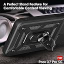 TheGiftKart Tough Armor Bumper Back Cover Case for Mi Poco X7 Pro 5G | Sliding Camera Cover, Kickstand & Ring Holder | 360 Degree Protection Back Cover Case for Poco X7 Pro 5G (PC & TPU, Black) gallery image