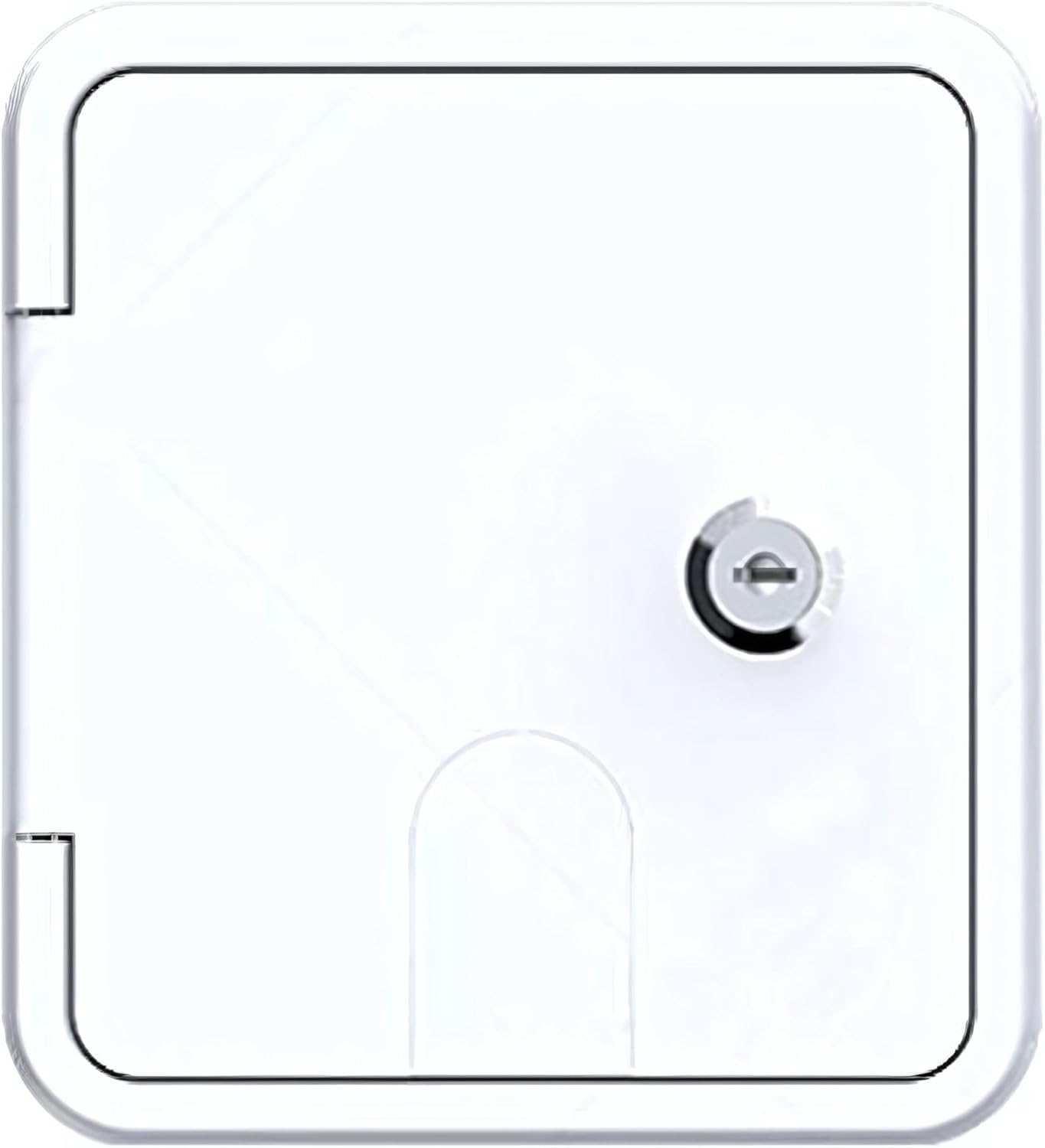 SEAFLO Low Profile Square Cable Hatch 6" x 6.5" White RV Camper Electric Cord Cover with Lock
