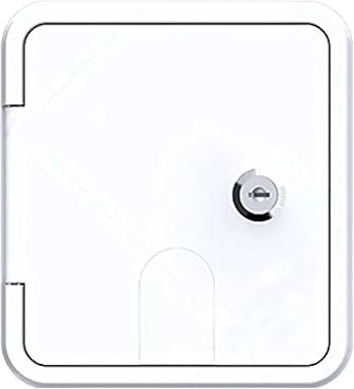 كابل Seaflo Low Profile Square Cable Hatch 6 بوصة &times; 6.5 بوصة أبيض RV Camper Electric Cord Cover Lock