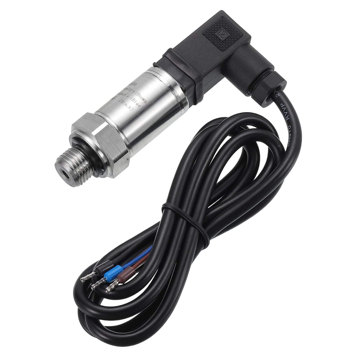 MECCANIXITY Pressure Transducer Sender Sensor with Connector, G1/4" 1.6MPA Stainless Steel Pressure Transmitter for Oil Fuel Water Air