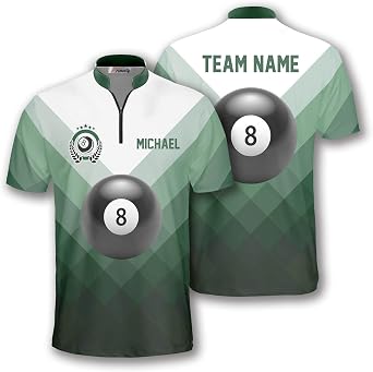 PRIMESTY Personalized Billiard Jerseys for Men- Dye-Sublimated Custom Billiard Jerseys- Sash Collar, Size S-5XL