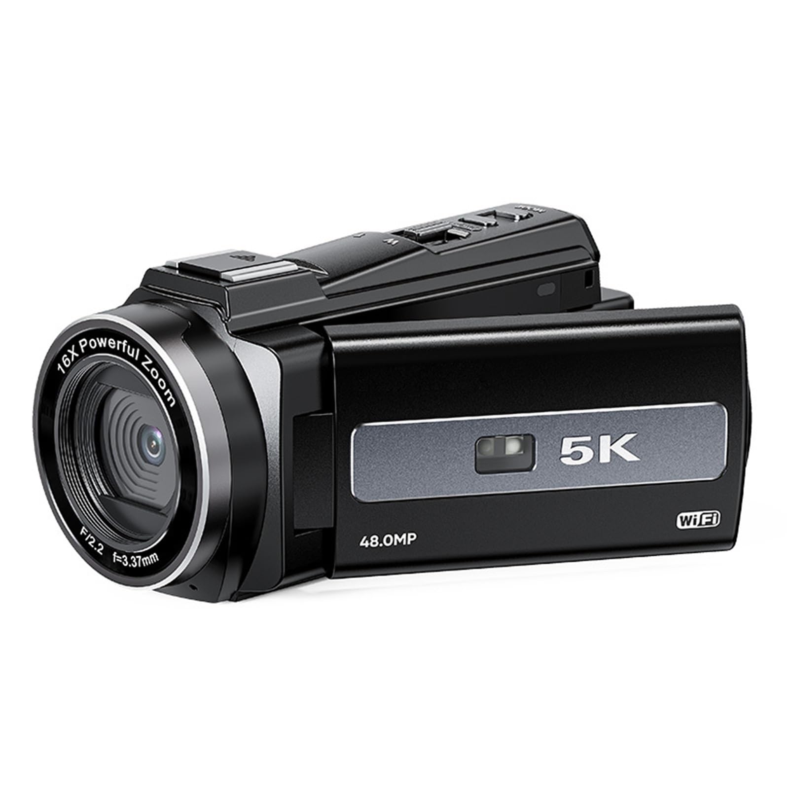 Videocamera digitale con videocamera 5K HD 48MP, zoom 16x Touchscreen IPS da 3,0 pollici Rotazione di 270° sensore CMOS Leggero