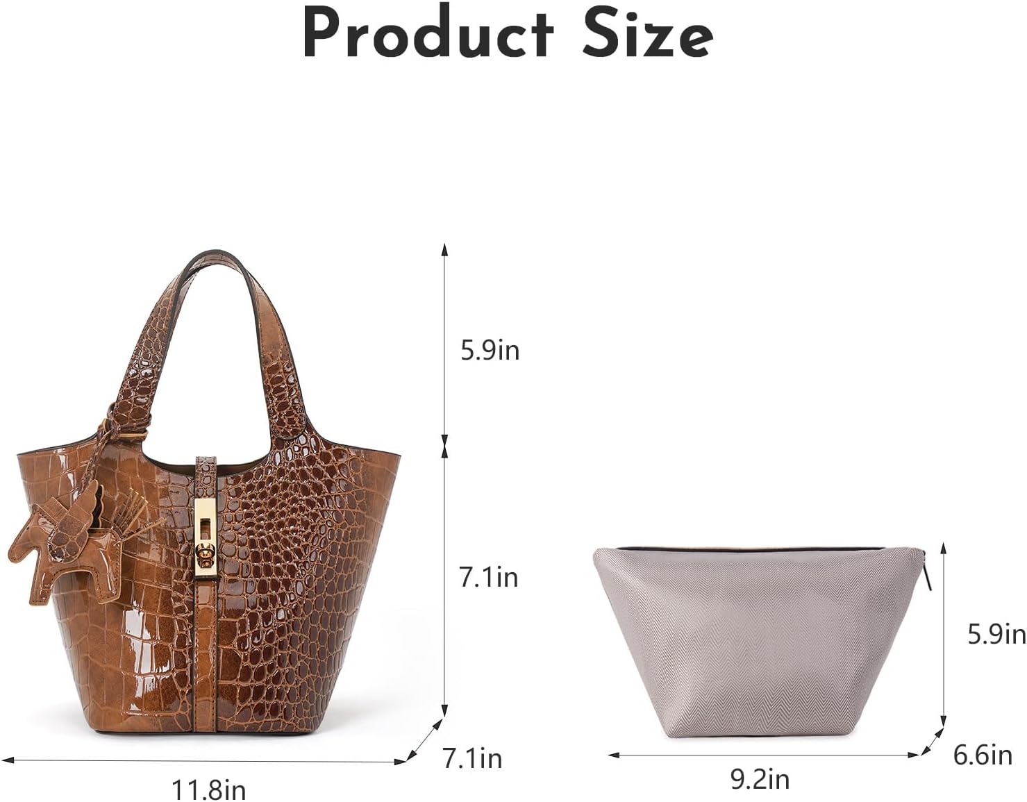 Tote Bag for Women Satchel Bag for Women Shoulder Handbag Bucket Purse Clutch Bags for Work Evening Black - Image 4
