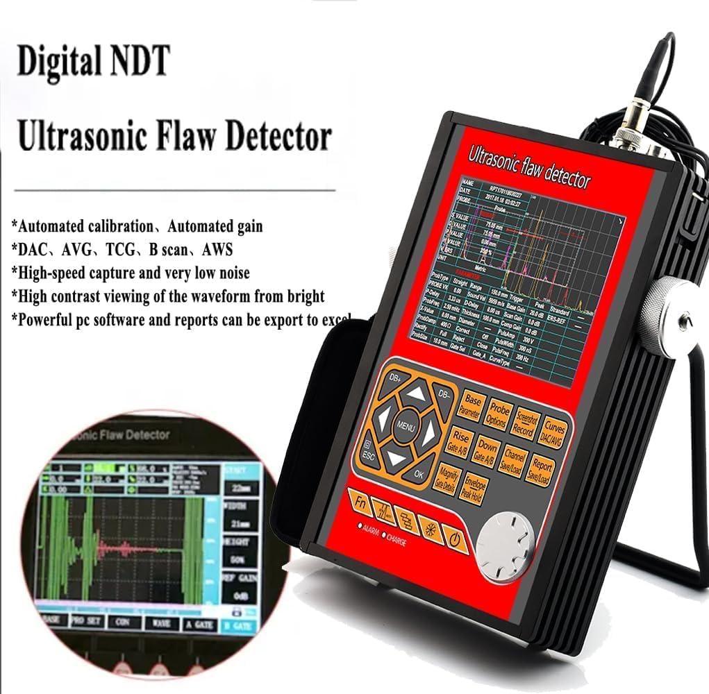 Portable Digital Ultrasonic Flaw Detectors Instrument Metal Ultrasonic Equipment with 0-105000mm Range 1000 to 20000m/s Velocity for Metals Pipes Welds DAC AVG TCG B Scan AWS Mode