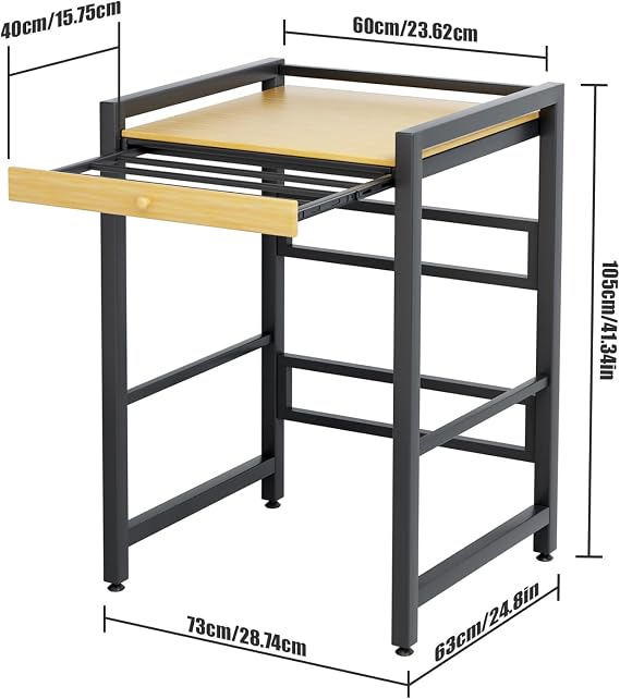 Washer Dryer Stand Stacking Kit, Tumble Dryer Stacking Kit Sliding Shelf Countertop, Space Saving Laundry Storage Unit, Freestanding Washer Dryer Shelf, 200KG Load Capacity