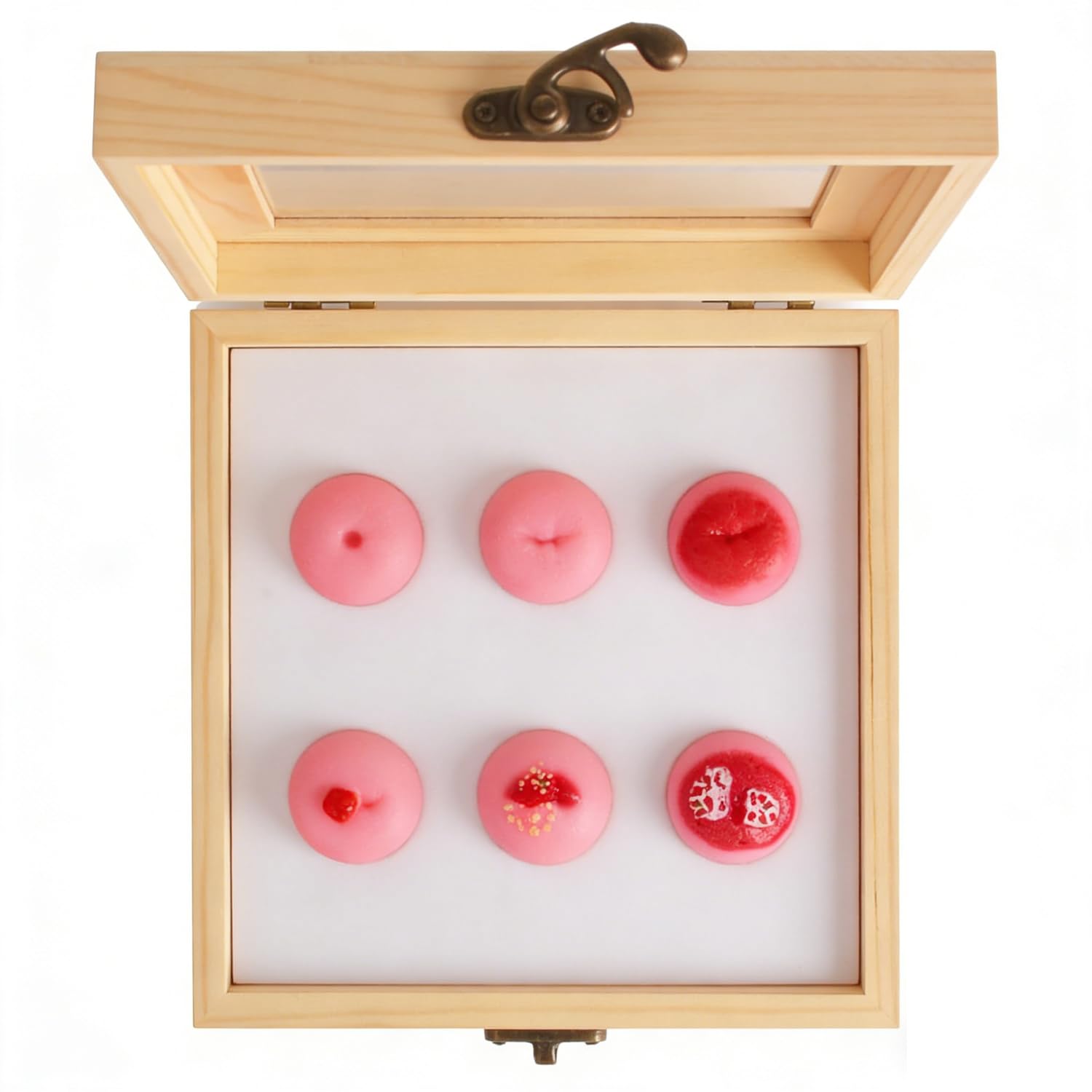 Whoolefun Women's Uterus Cervix Model Set, Level 1-6 Cervical Pathology Models, Multi-Lesion Cervical Model With Wooden Box, Gynecological Teaching Tool, For Patient Education