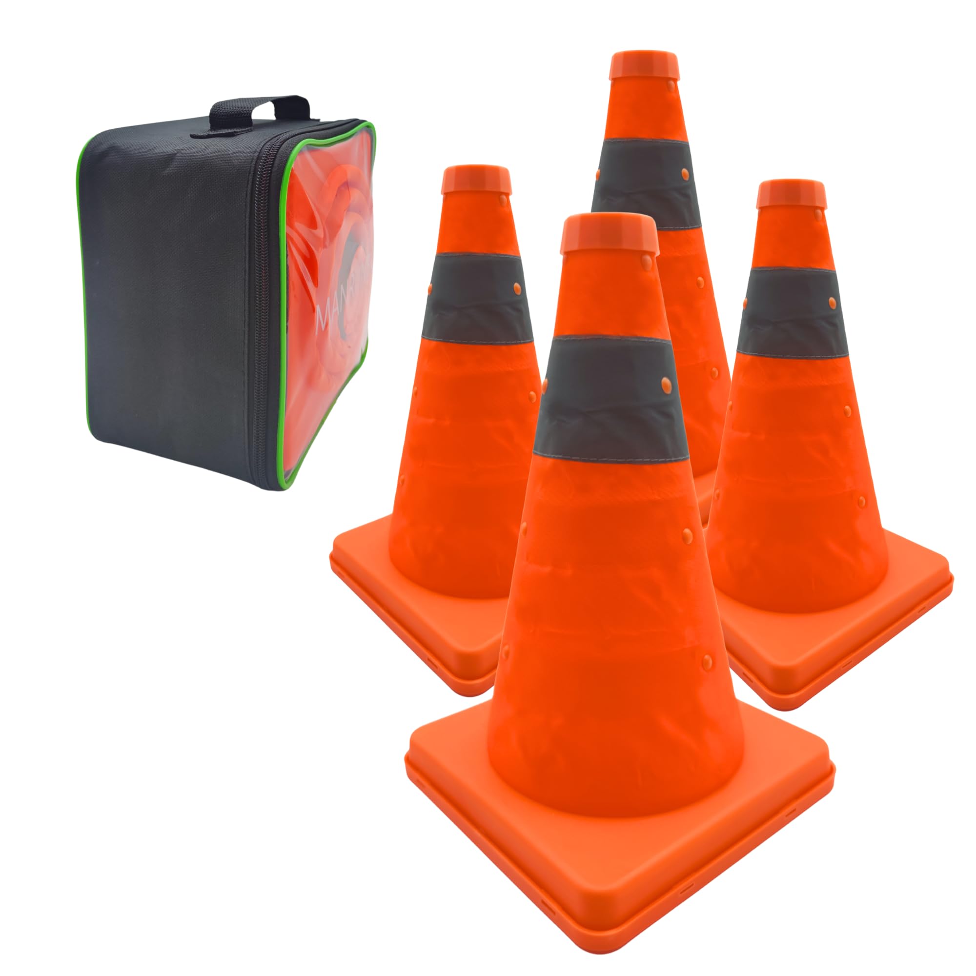 4x12" (30cm) Collapsible Traffic Safety Cones Pop-up Warning Cones Football Cones Sports Cones Orange
