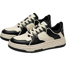 Men's Vintage Aesthetic Low Top Trainers, Premium Synthetic Leather Platform Shoes, Anti-Slip Cushioned Sole for Daily Commute and Campus Street Style