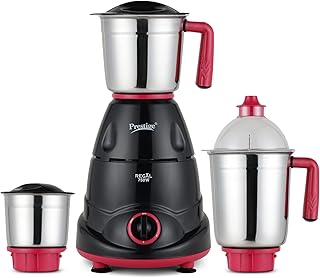 Prestige Regal 750W Mixer Grinder with 3 stainless-steel Jars|Appealing Design|Black and Red Price In India