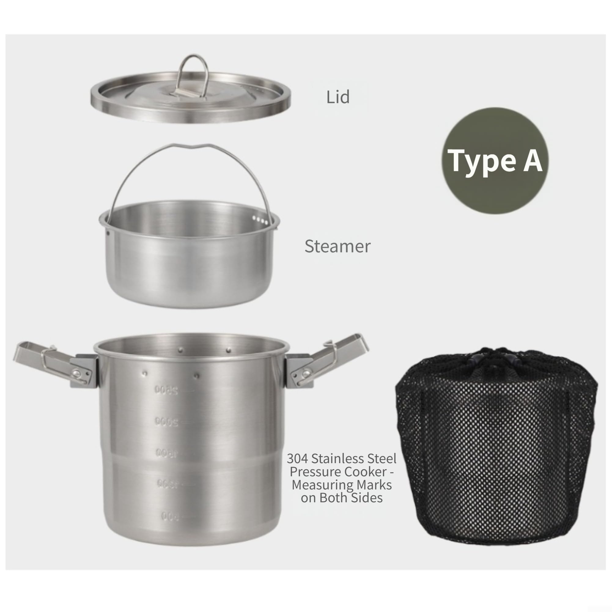 Cazuela para acero 304 para 3l para 2-3 Personas Outdoor Cazuela
