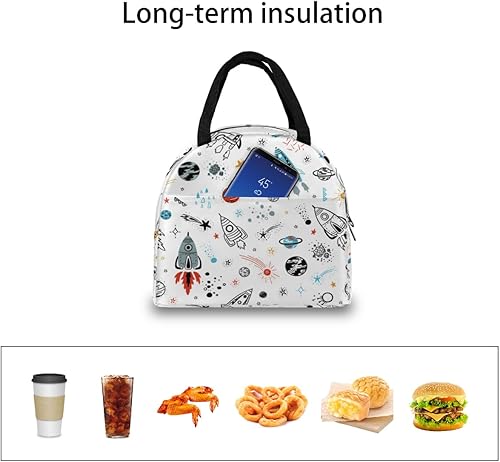 Miniatura 6 de Solar System Lunch Bag Insulated Lunch Box for Men Women Lunch Tote Bag Leakproof Meal Prep Bag Cute Lunchbag Lunchbox Cartoon Planet Lunch Bags for