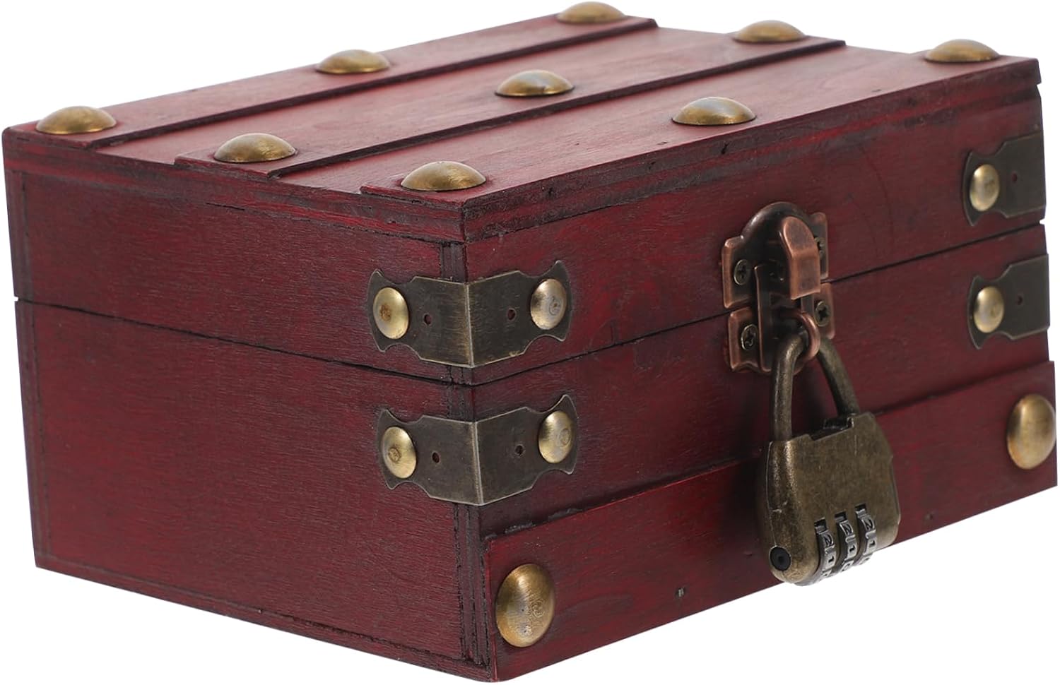PRETYZOOM Vintage Treasure Chest Box with Lock Small Retro Jewelry Storage Case Decorative Trinket Organizer for Home and Office for Jewelry and Personal Items