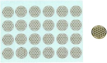RELIGHT Flower of Life Sticker Decal Sacred Geometry Orgonite Decoration Material Gold 27mm (1 Sheet 24 Pieces)