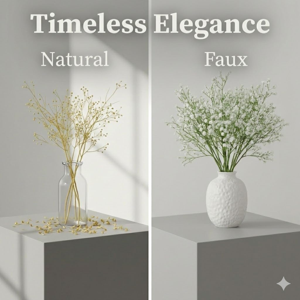 Sukh 20 Babys Breath Artificial Flowers - White Fake Flowers Baby's Breath Gypsophila Realistic Bouquet Flores Artificiales para Decoracion Plants for Wedding Table Centerpieces, Home Decoration