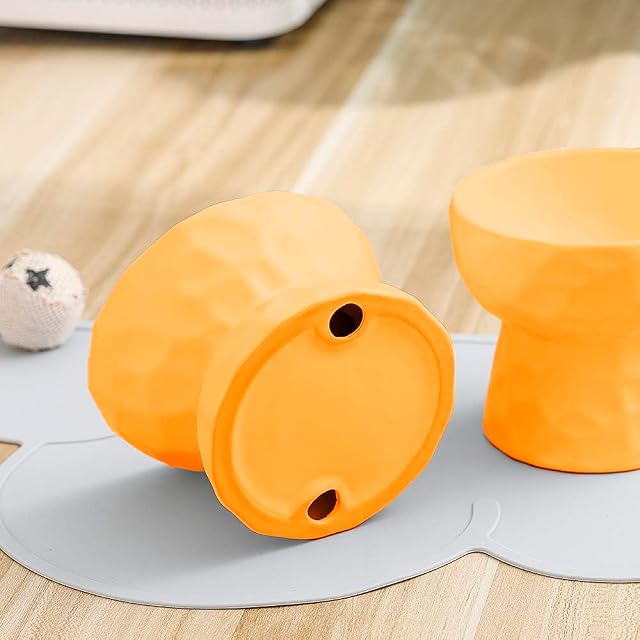 Foto 3 de 6 de Set de Comederos Elevados de Cerámica para Gatos y Perros Pequeños
