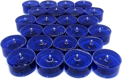 Dark Blue 24 Pack Unscented Up to 8 Hour Mineral Oil Based Tea Light Candles for Home and Special Events by The Gel Candle Company™