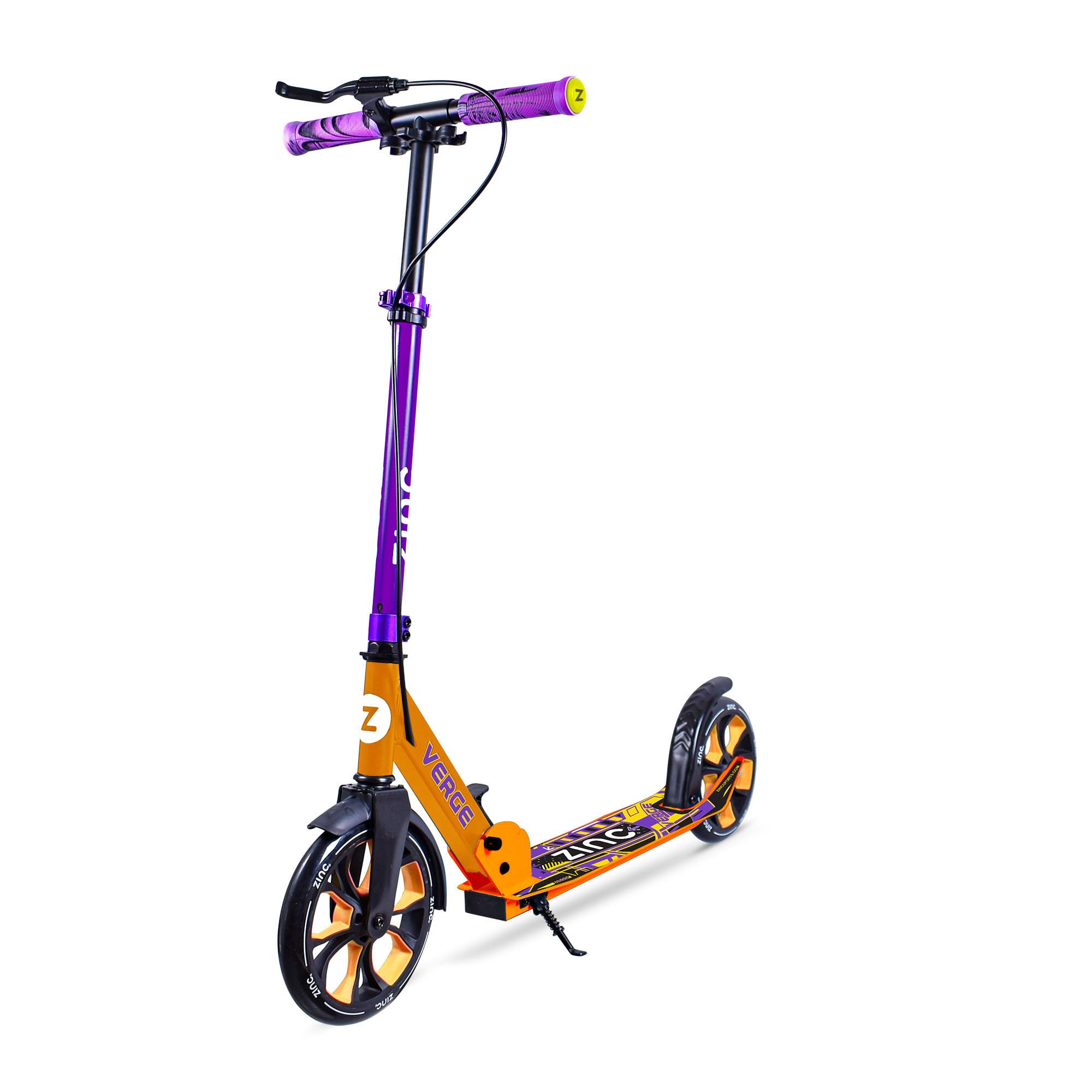 Zinc Kids Scooter β Big Wheel Kick Scooter for Ages 6+, Foldable 2-Wheel Scooter with 200mm Wheels, Lightweight, Height Adjustable, Rear Footbrake, Supports up to 100kg