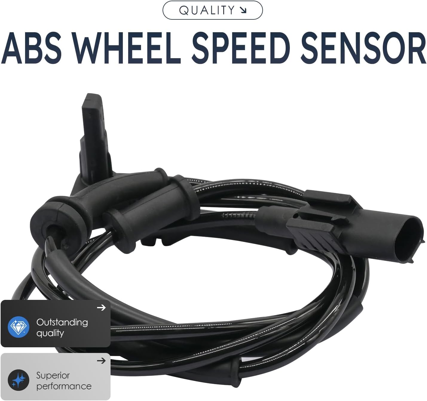 2Pcs Front Left and Right Abs Wheel Speed Sensor Compatible with Fiat 500 68073058Aa Als2296 Includes Wheel Speed Sensor Wiring Harness; 12 13 14 15 16 17 18 19