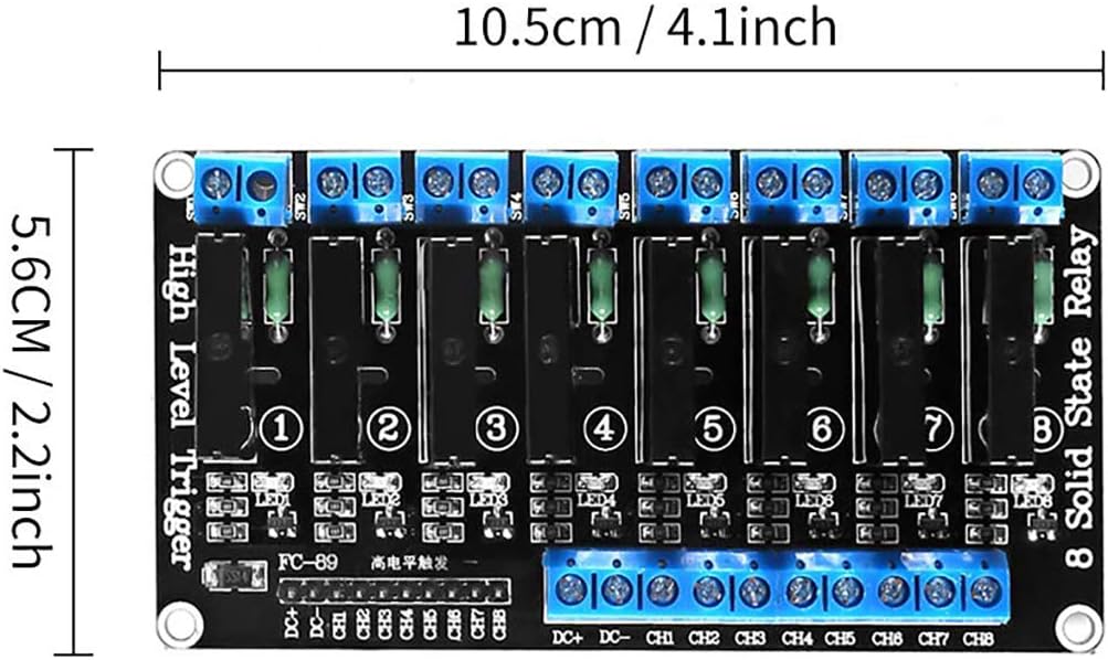 AITRIP 2PCS 8 Channel 5V Solid State Relay Module Board High Level Trigger Compatible with Arduino Uno Duemilanove MEGA2560 MEGA1280 ARM DSP PIC (2PCS)
