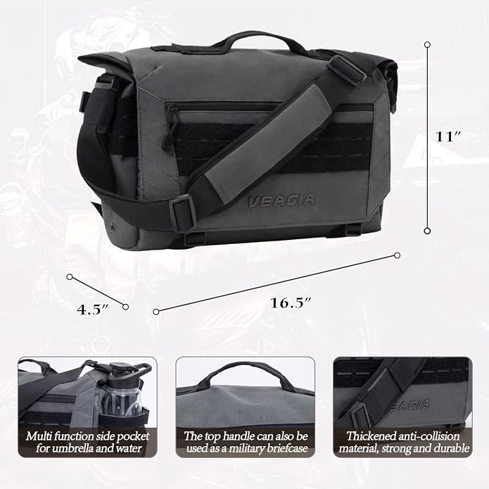 Bolso mensajero táctico para laptop 17 pulgadas miniatura 6