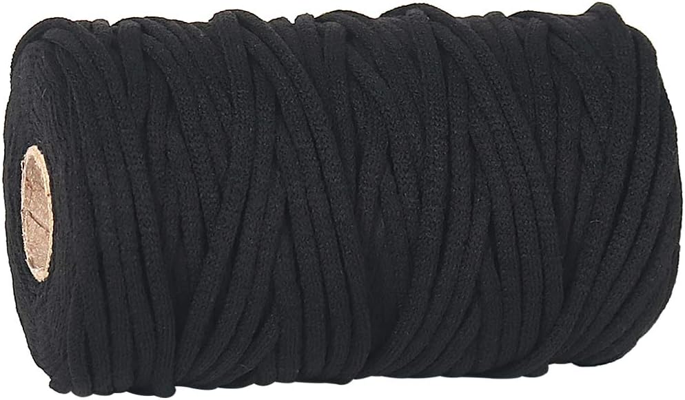Soft Black Elastic Cord String 1/8 inch 109 Yard for Mask Making, 3mm Round Stretchy Band Rope for Homemade Ear Loops Sewing DIY Crafts