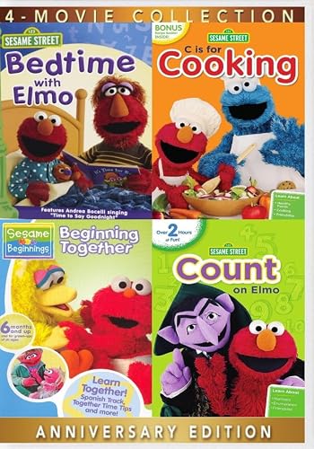 Sesame Street: 4-Film Collection: Bedtime with Elmo / C Is for Cooking / Sesame Beginnings - Beginning Together / Count on Elmo [DVD] Region 1, Over 5-Hrs