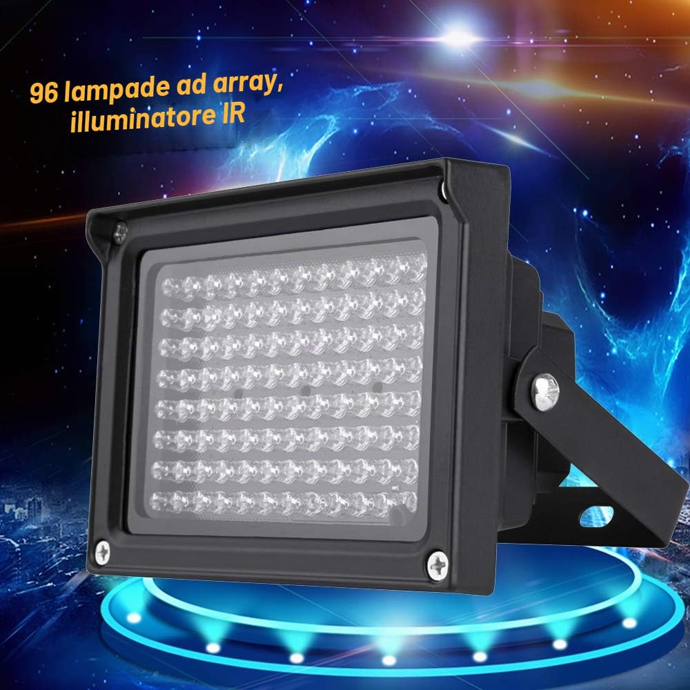Illuminatore IR a 96 LED 850nm, lampade a raggi infrarossi con sensore 12v, visione notturna, impermeabile per telecamera di sicurezza CCTV per esterni
