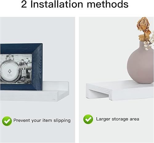 Miniatura 6 de Estantes flotantes largos de 36 pulgadas, juego de 4, estantes de madera para pared con repisa, marcos de fotos, estantes de exhibición montados en