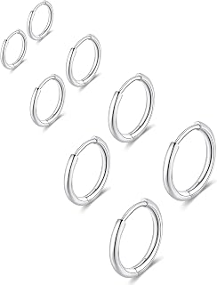 Gabryjwl 316L Surgical Steel Huggie Hoop Earrings Hypoallergenic Hinged Hoops 6-14mm for Cartilage Helix Lobe Men Women