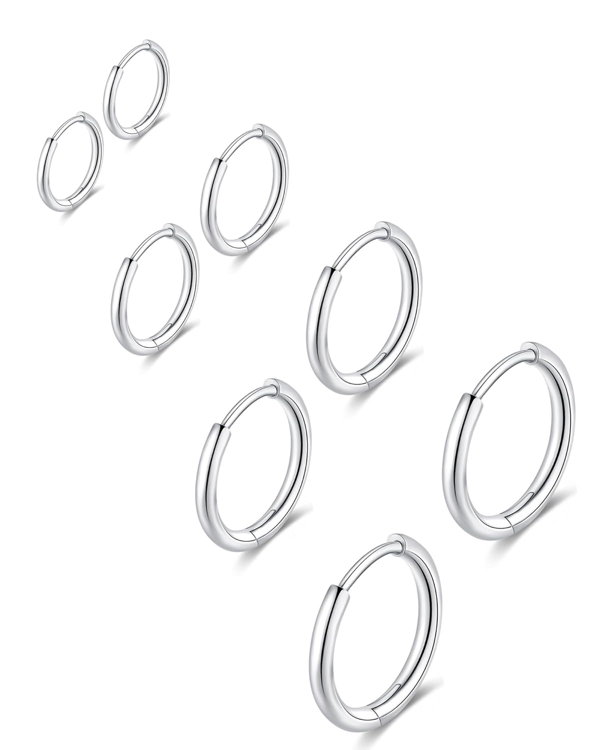 316L Surgical Stainless Steel Huggie Hoop Earrings 6mm 8mm 10mm 11mm 12mm 14mm Hypoallergenic Earrings Hoop Cartilage Helix