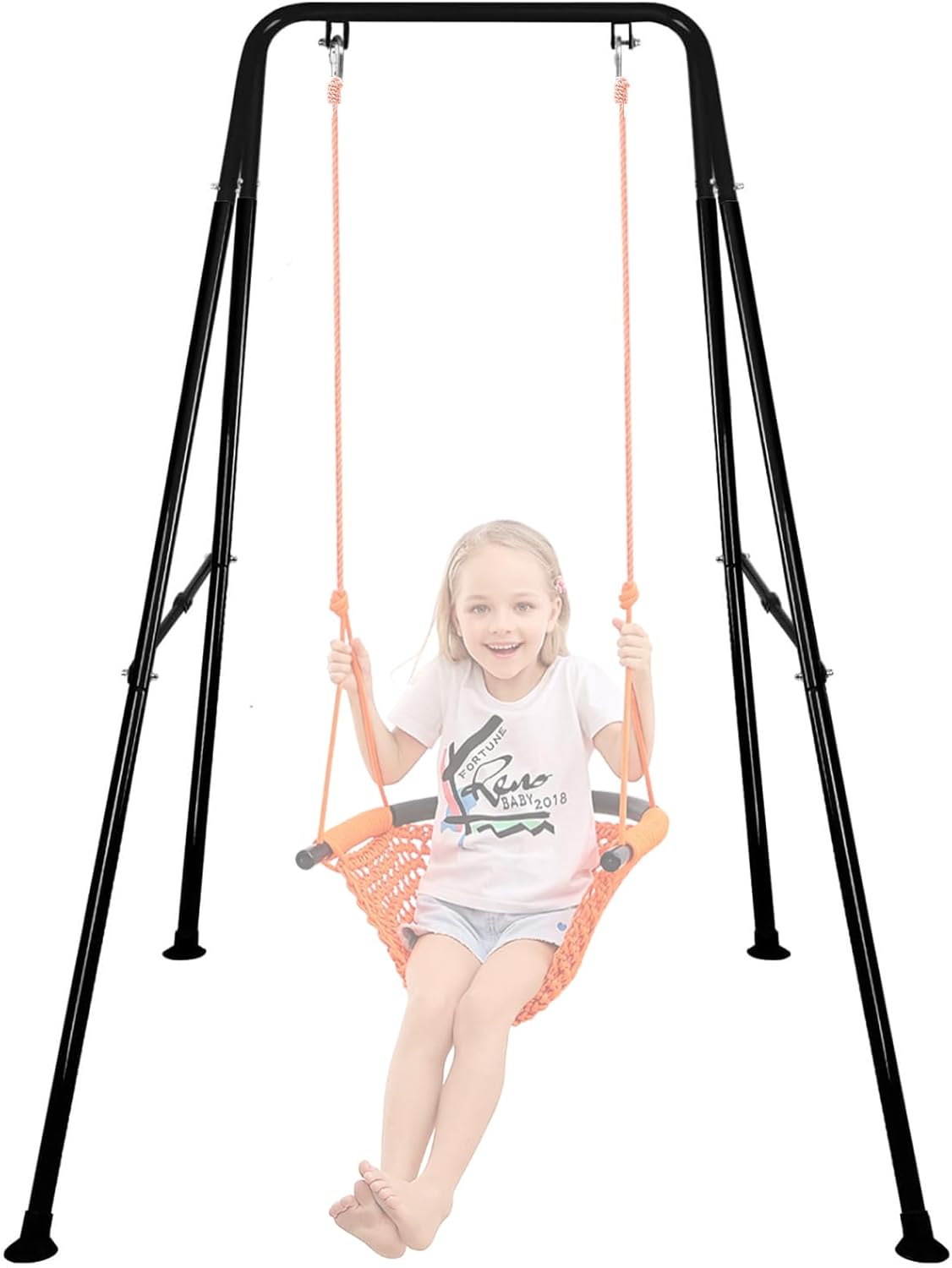 Foldable Baby Swing Frame, Heavy Duty Metal A-Frame Swing Sets for Most Toddlers Swings/Baby Jumper/Hammock Chair, Easy to Assemble, Portable to Store, Holds up to 200lb