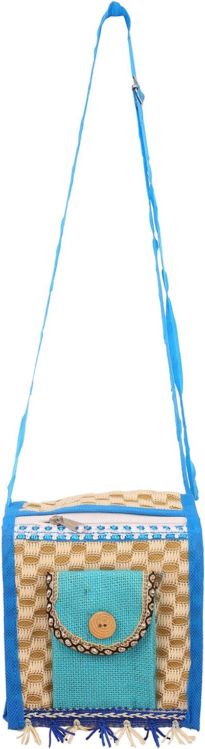 ratash Ladies Jute Purse Casual Clutch for Women Sling bag with Adjustable Strap