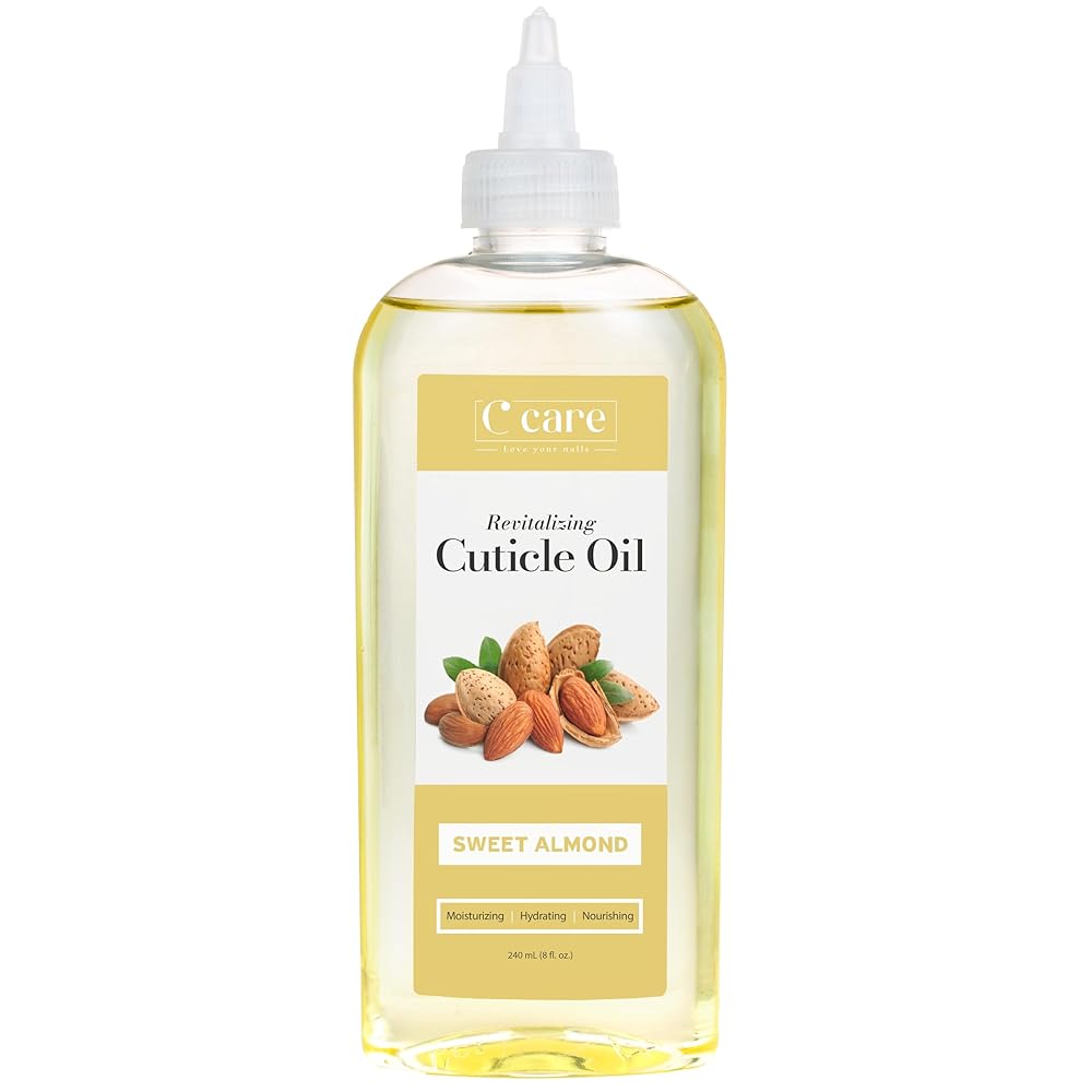 C CARE Sweet Almond Cuticle Oil For Nails - Repairs Cuticles Overnoght - Moisturizes and Strengthens Nails and Cuticles - 8oz