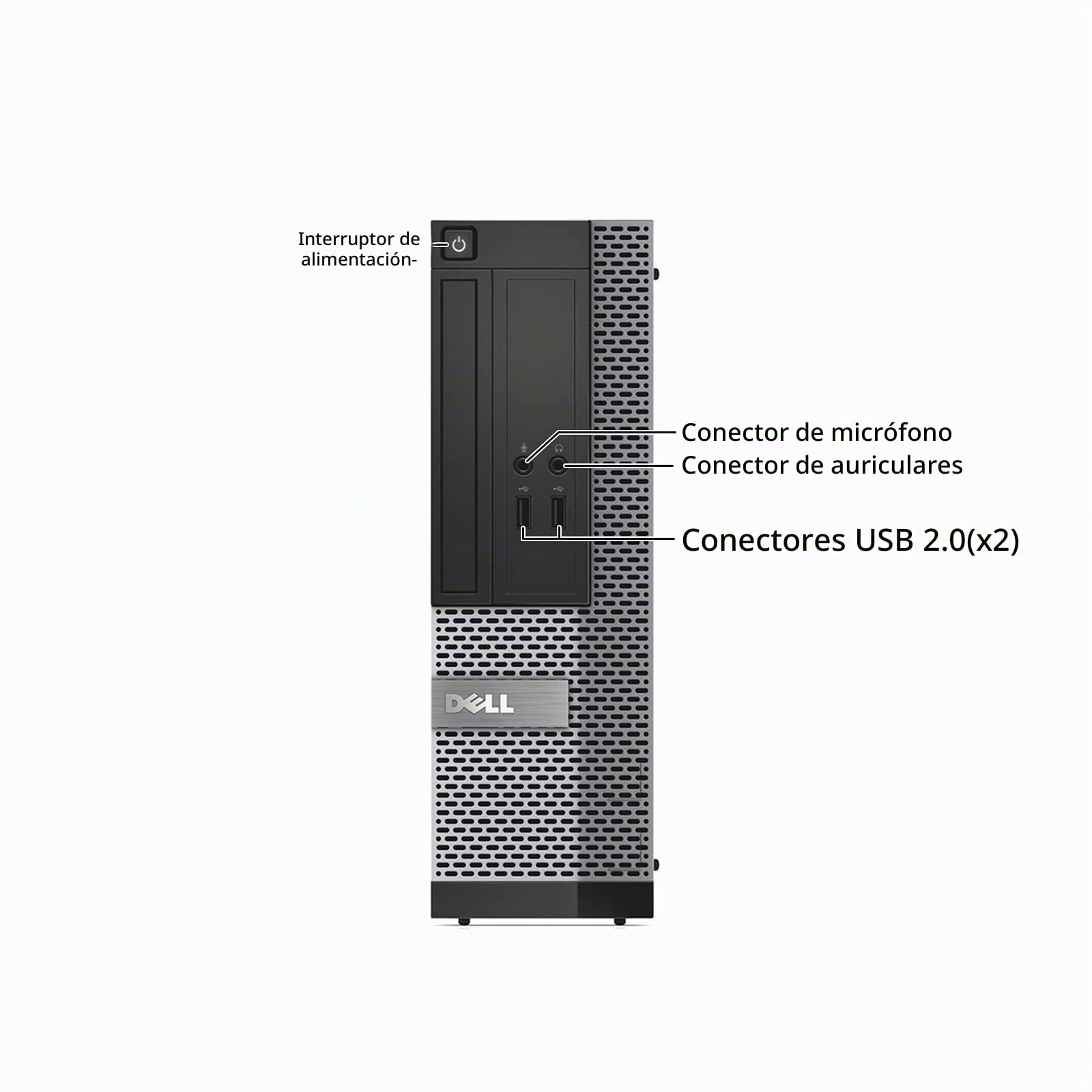 Dell Optiplex 3020 SFF - Ordenador de sobremesa (Intel Core i3-4160, 8 GB de RAM, 256 GB SSD, WiFi, Bluetooth, teclado QWERTY de EE.UU., Windows 11 Pro (reacondicionado)
