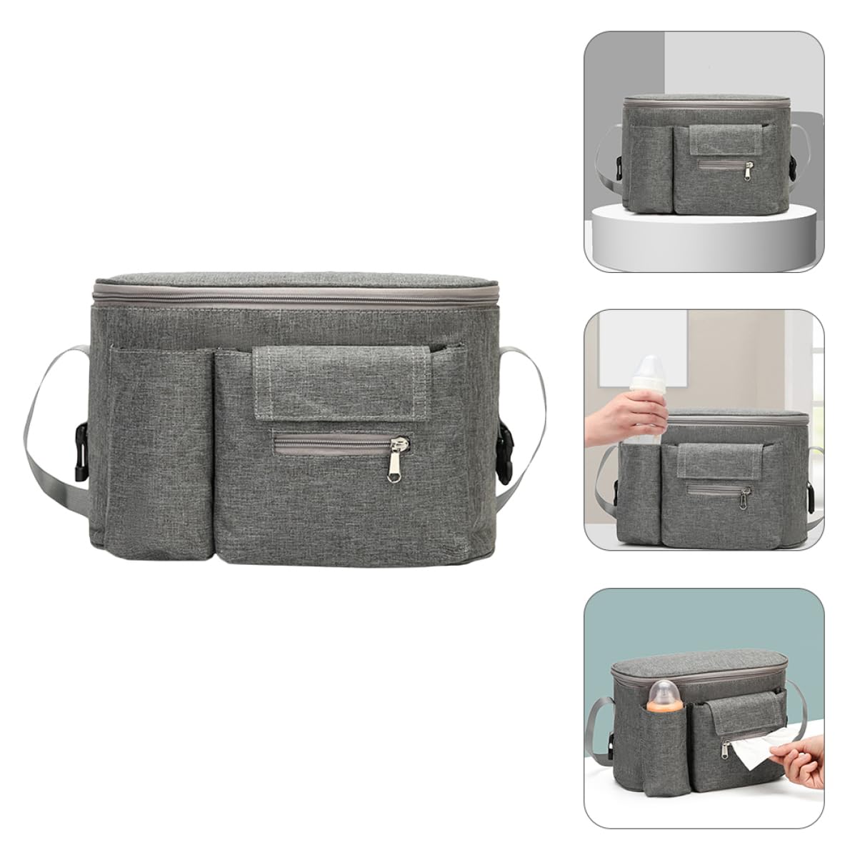 Bolsa de Suministro Multifuncional para Cochecito de Almacenamiento de y Juguetes Diseño de Manillar Antideslizante Material de Resistente