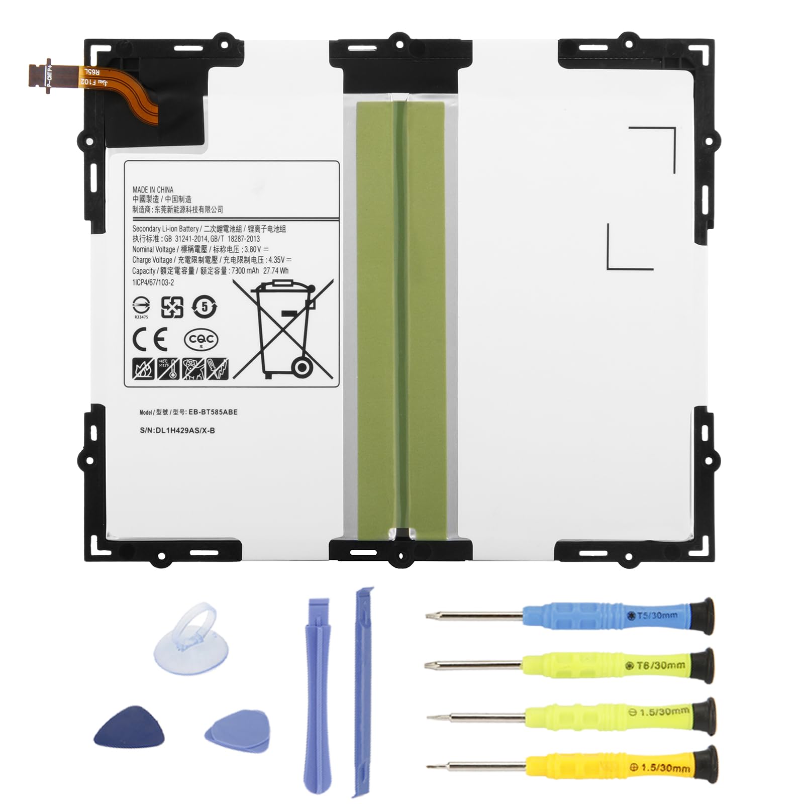 Samsung Galaxy Tab A 10.1 2016 Batterie EB-BT585ABE 27.74Wh 7300mAh SM-T580 SM-T585 T585C SM-T587 SM-T587P S-Pen SM-P580 P580N SM-P585 P585M P585Y 3G 4G LTE WiFi