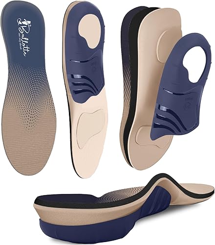 Ballotte Plantillas para fascitis plantar, plantillas ortopédicas de 5 capas para corrección de pies planos, insertos de zapatos resistentes de 220