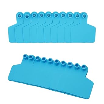 Blank Ear Tags Livestock Ear Tags for Cattle Goats Sheep Pigs Hogs Cows Calf Livestock Pack of 100 (Blue)