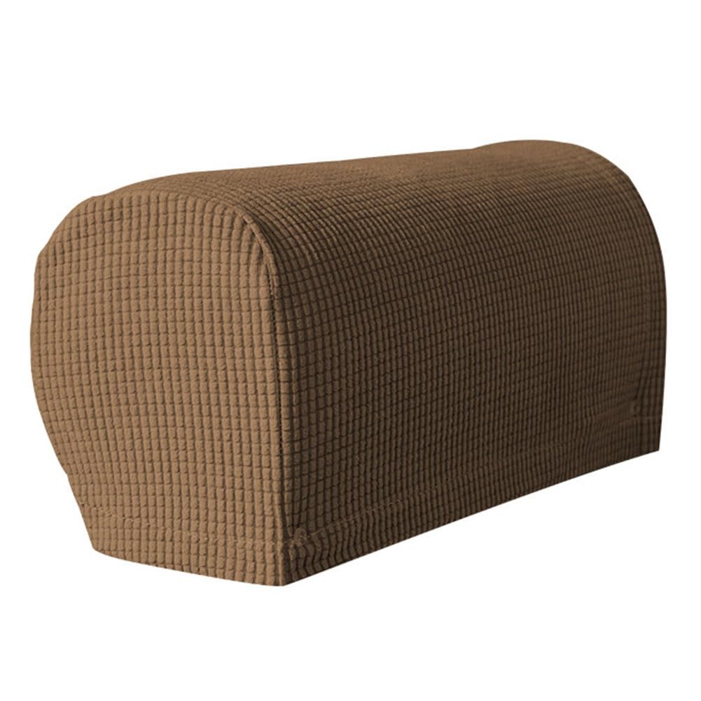 CTRLZS 2PCS Soft Stretch Plush Armrest Covers, Stretch Armrest Covers for Chairs/Sofas, Couch Arm Covers,Coffee Color