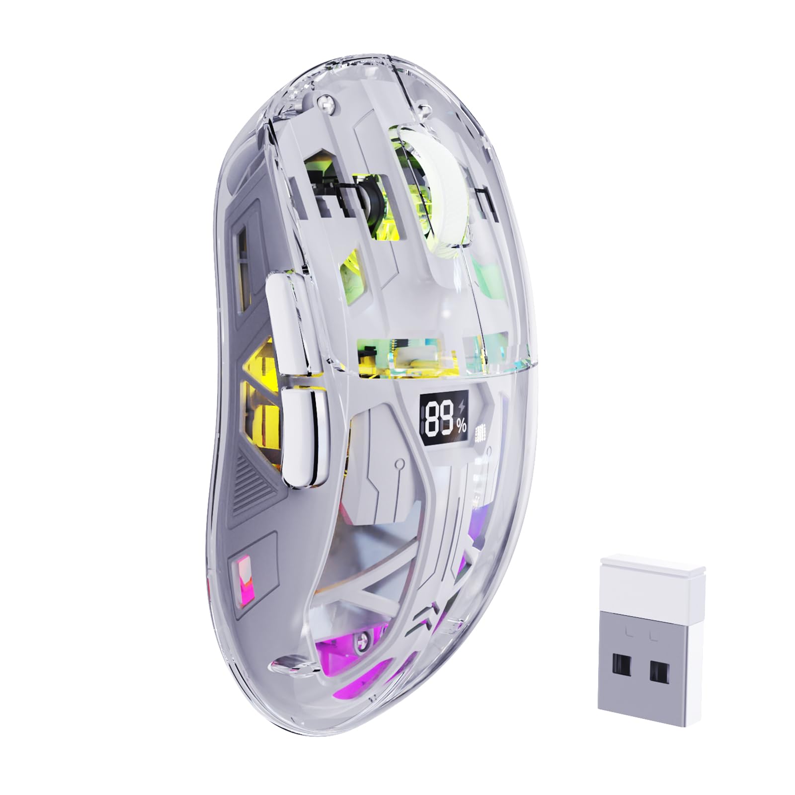 Amazon.com: FREEWOLF A2 Transparent Wireless Gaming Mouse,Dual