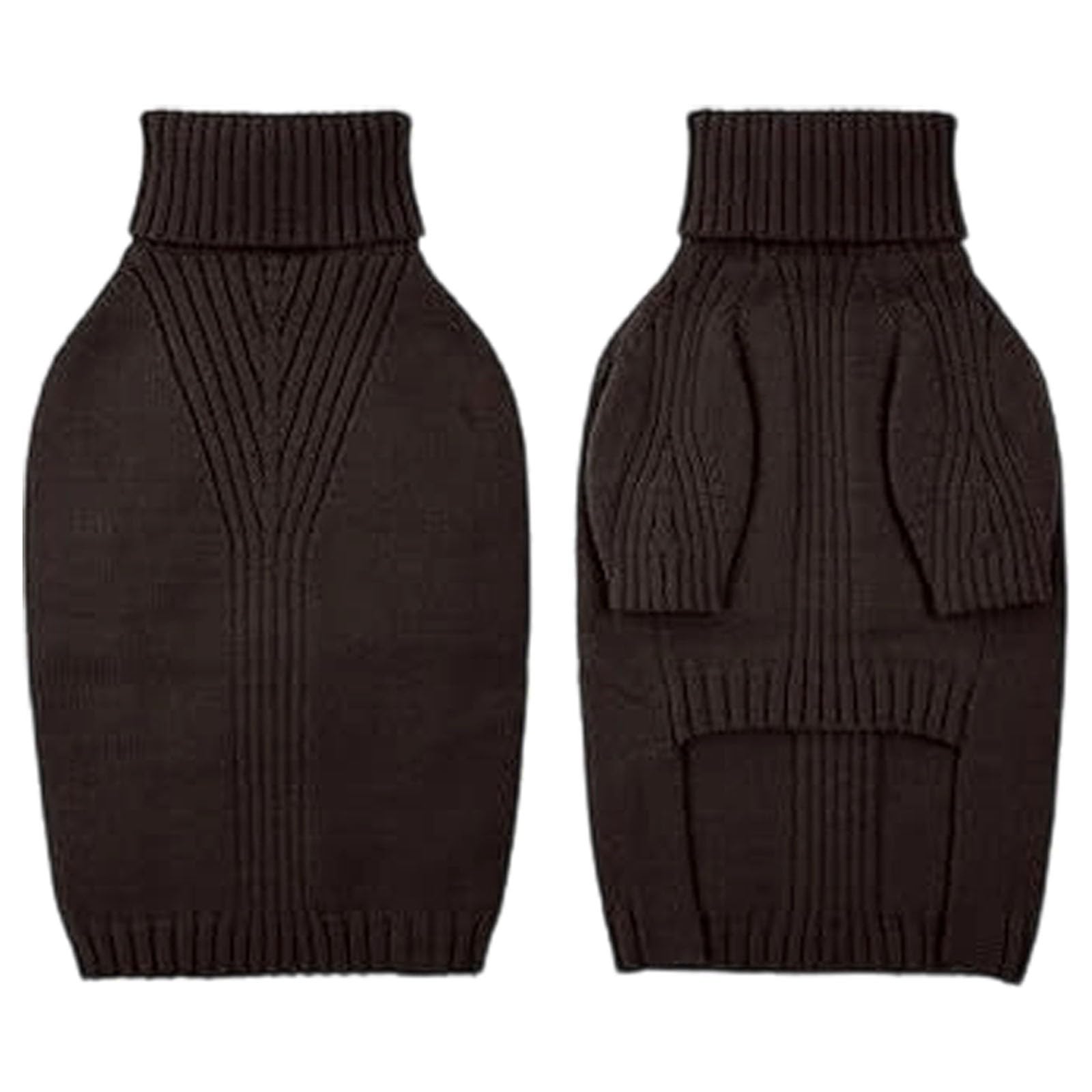 Pull pour chien en tricot thermique - Grand pull à col roulé - Pour chiens extra grands - Élastique - Vêtement pour chien par temps froid (noir, L)