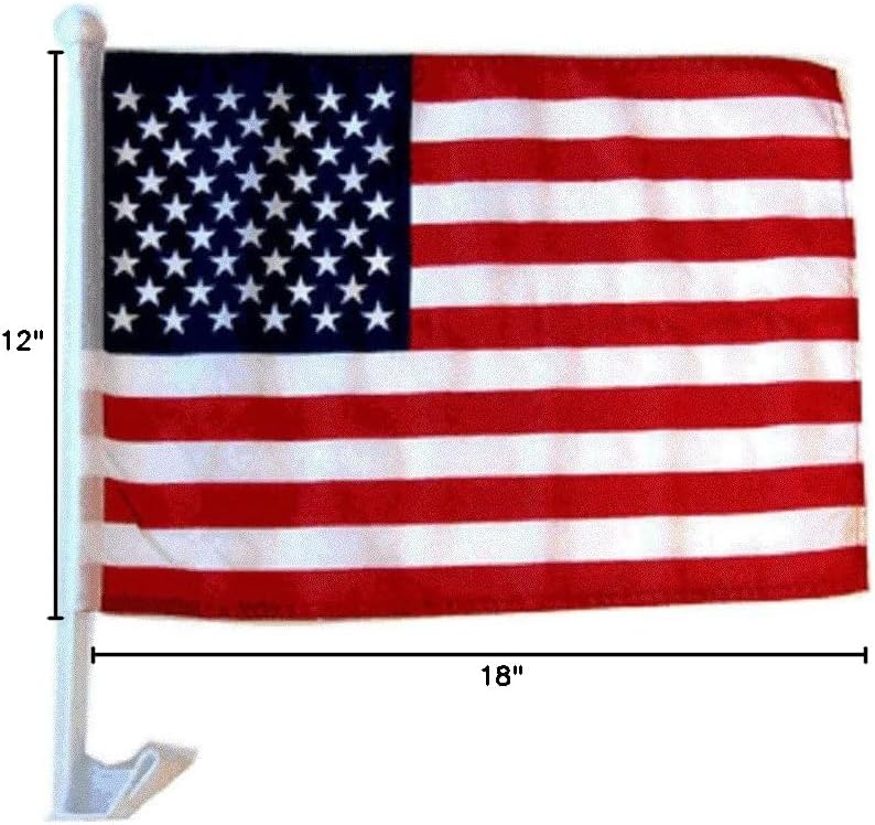AES 12x18 USA American U.S.A. Car Window Clip Vehicle Flag Dealership image 2